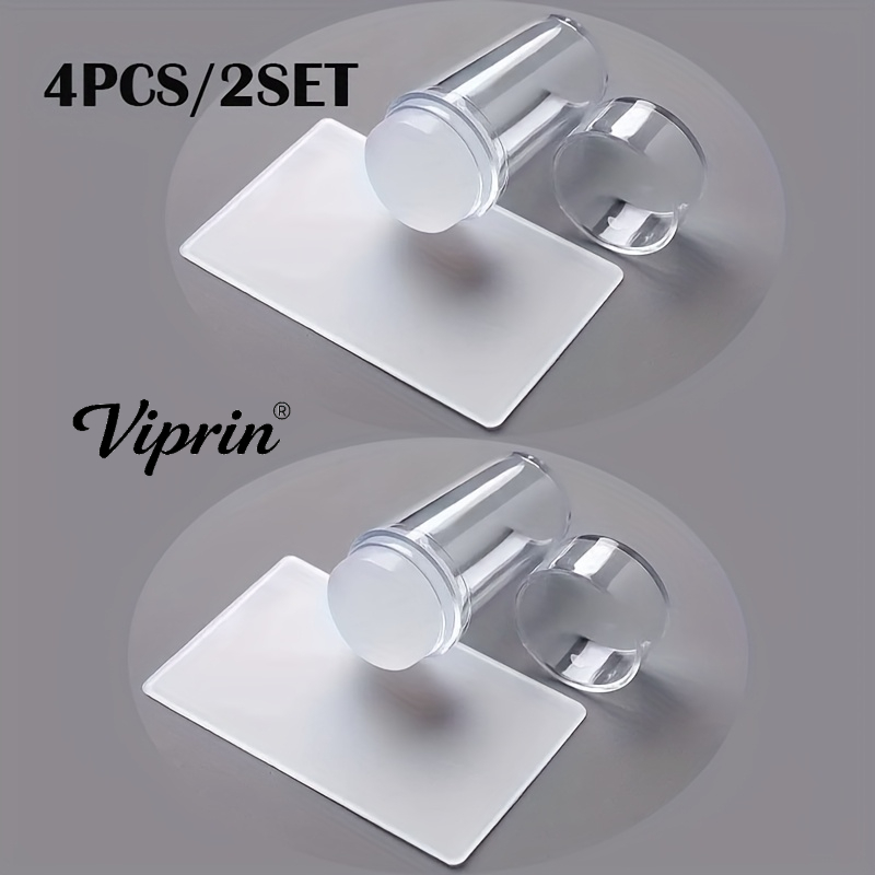 TEMU 4pcs For Nail Art Printing Set. Special For Nail Sticker Printing. Includes Stamping Knife, Printing Plate, Transparent Single-strip Cover,