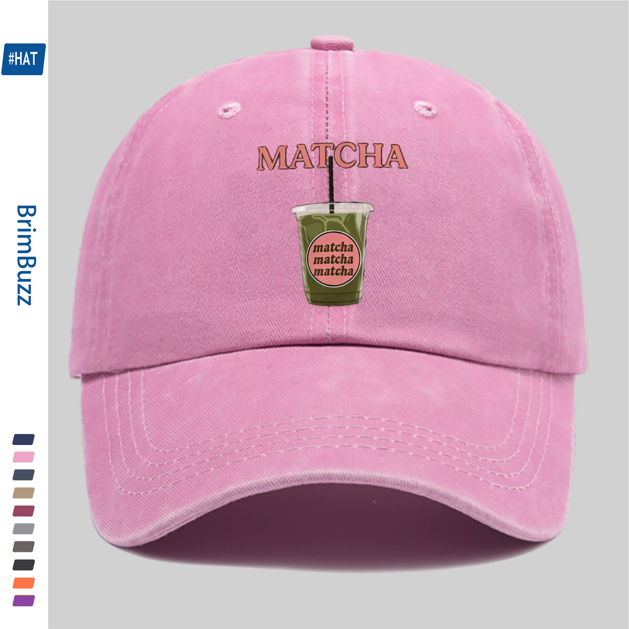 TEMU 1pc Women' Matcha Tea Print Trucker Cap - Adjustable Strap, Lightweight Suitable For All- Outdoor Sports, Beach, Parties, Casual Wear - Vintage