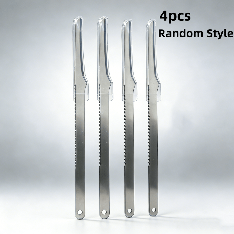 Set Of 4 Random Style Stainless Steel Foot Scrapers, Designed For Removing Dead Skin, Suitable For Men And Women