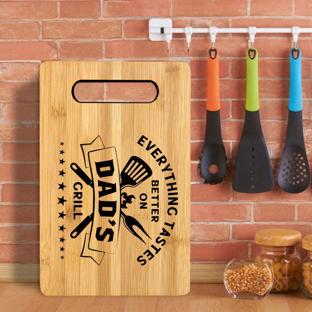 Personalized Dad Gifts Bamboo Cutting Board - The Grill Father Gift For Fathers Day Birthday
