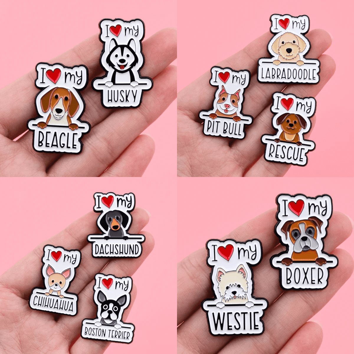 

[5pcs/10pcs Cute Dog Enamel Pin Badges] Dmlsky 5pcs/10pcs Enamel Pin Set, Cartoon Dog Brooches, Alloy Lapel Pins, Non-washable, Fashion Accessories For Backpacks And Clothing, Gift For Dog Lovers