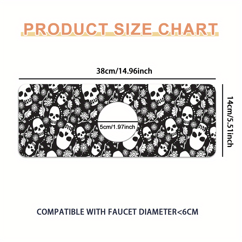 Image of Dark Faucet Draining Mat & Sink Splash Guard Pad: Quick-dry, Natural Rubber Non-slip, Durable, Easy To Clean, Ideal For Kitchen, Bathroom, Cafe, And Housewarming Gifts