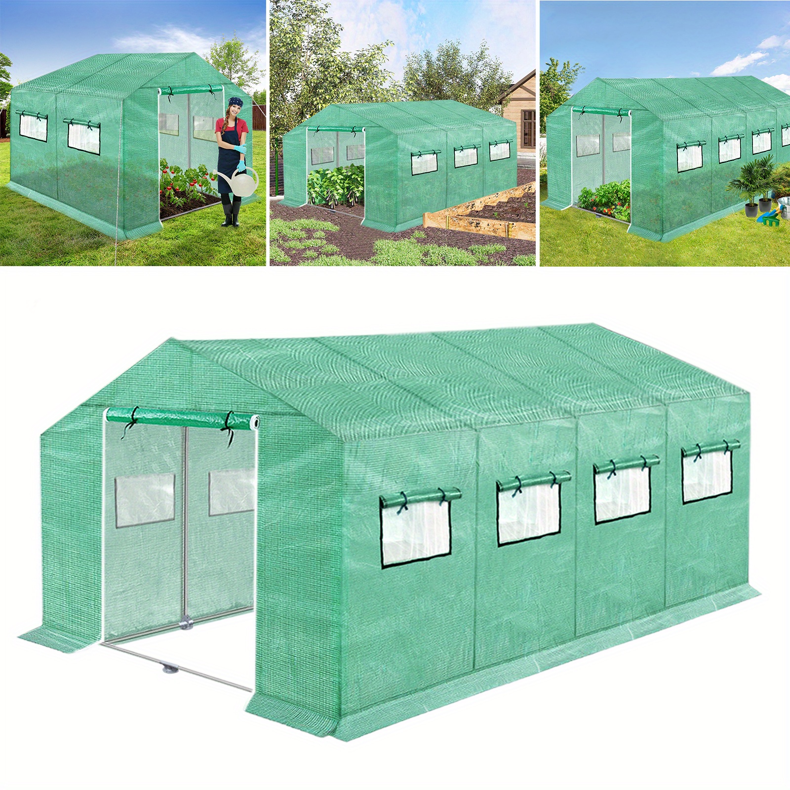 

Garden Greenhouse, , Polytunnel Greenhouse With Foil Tent, Cold Frame For Vegetables And Plants, Windowed Garden House For Outdoor Use