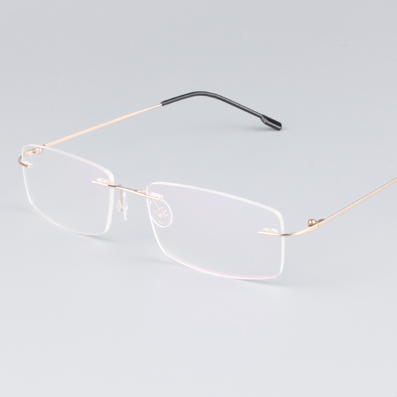 Men's Collapsible Eyeglass Frame Without A Rim, Made Of Titanium Alloy With Design