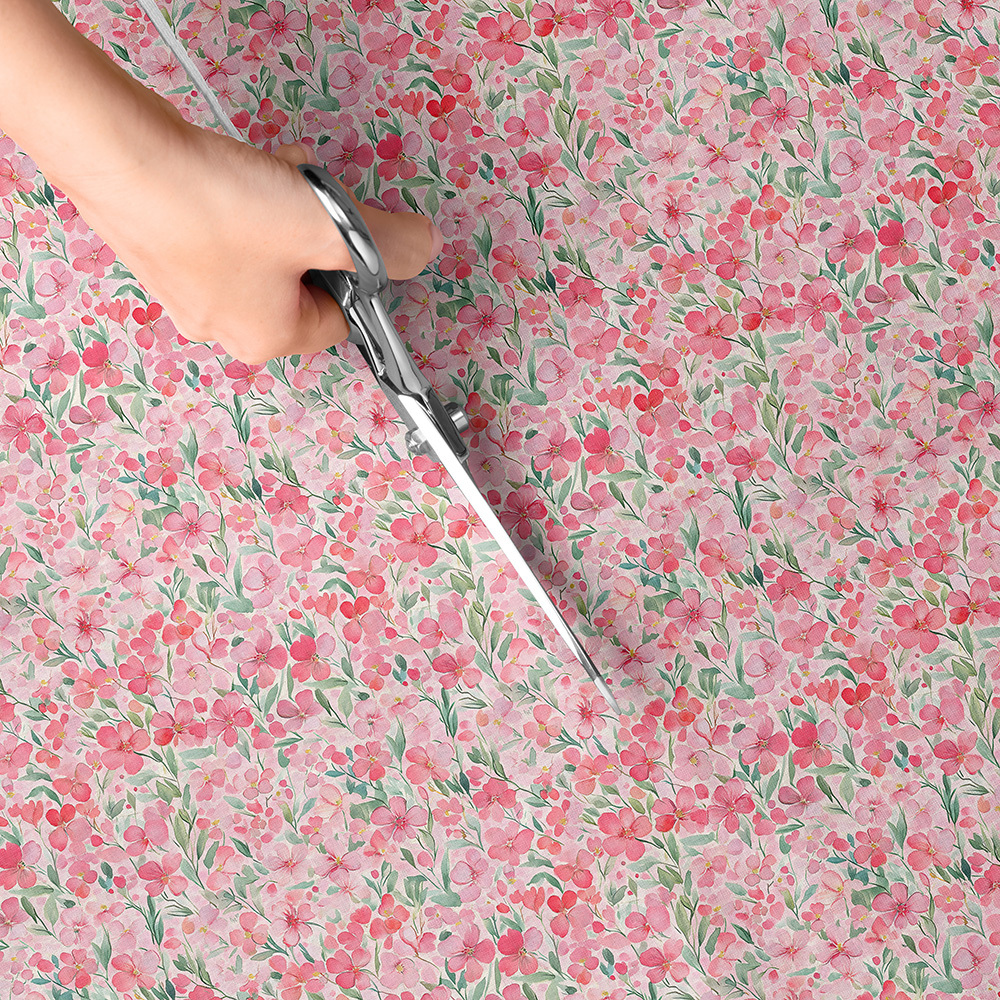 TEMU 1 pièce de tissu à imprimé aquarelle - 59 x 19,68 pouces (150 x 50 cm) en polyester prédécoupé - Convient pour la couture DIY, le scrapbooking,
