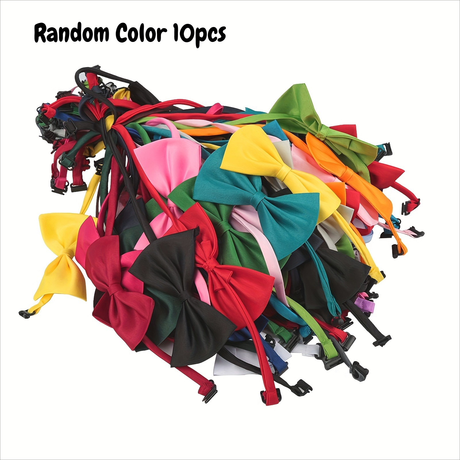 TEMU Lot de 10 nœud papillon pour animaux de compagnie, ajustables et élégants, nœuds papillon mignons pour chiens et chats, accessoires de collier