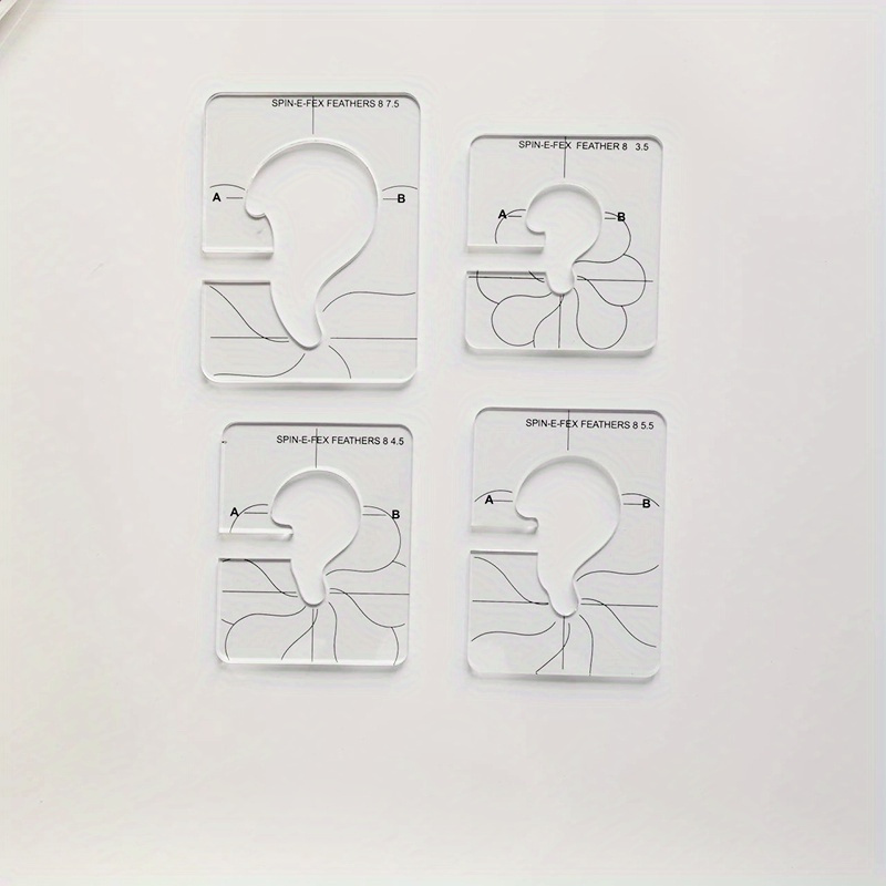 TEMU 4pcs Transparent Acrylic Sewing Template Set, Suitable For Low-hand Home Sewing Machine -