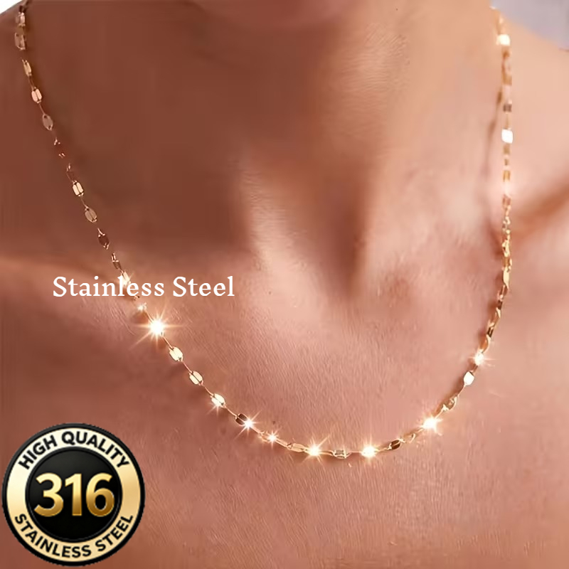 Women's 18K Gold-plated Lip Chain Necklace, Dazzling & Exquisite