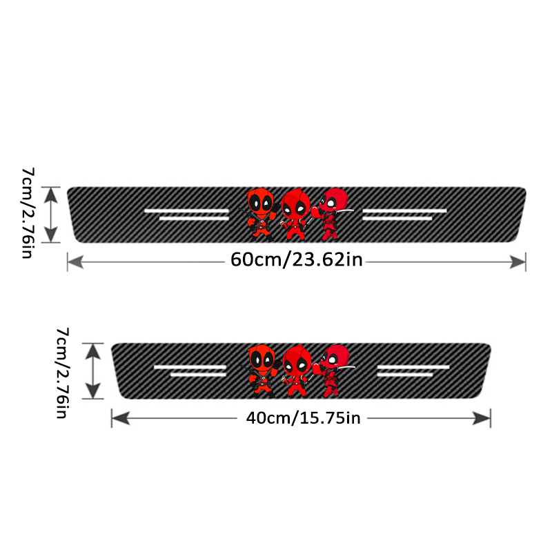 Deadpool Stickers, 4pcs Set, Universal Scratch-resistant Pvc Stickers, Gift For Vehicle Decoration, Suitable For Welcome Stickers