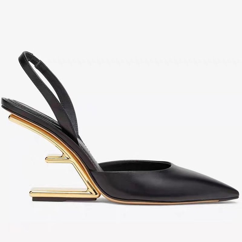 Image of Solid Color Pointed Toe Closed-back High-heeled Sandals Women, 2026 Spring New Style, Elastic Strap, Elegant Single Shoes, Women Shoes
