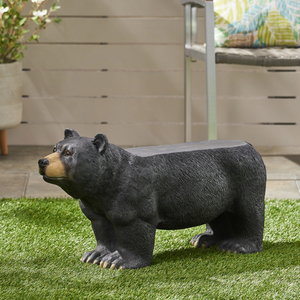 

Mgo Bear Bench, Concrete Outdoor Bench, Outdoor Bench, + Black