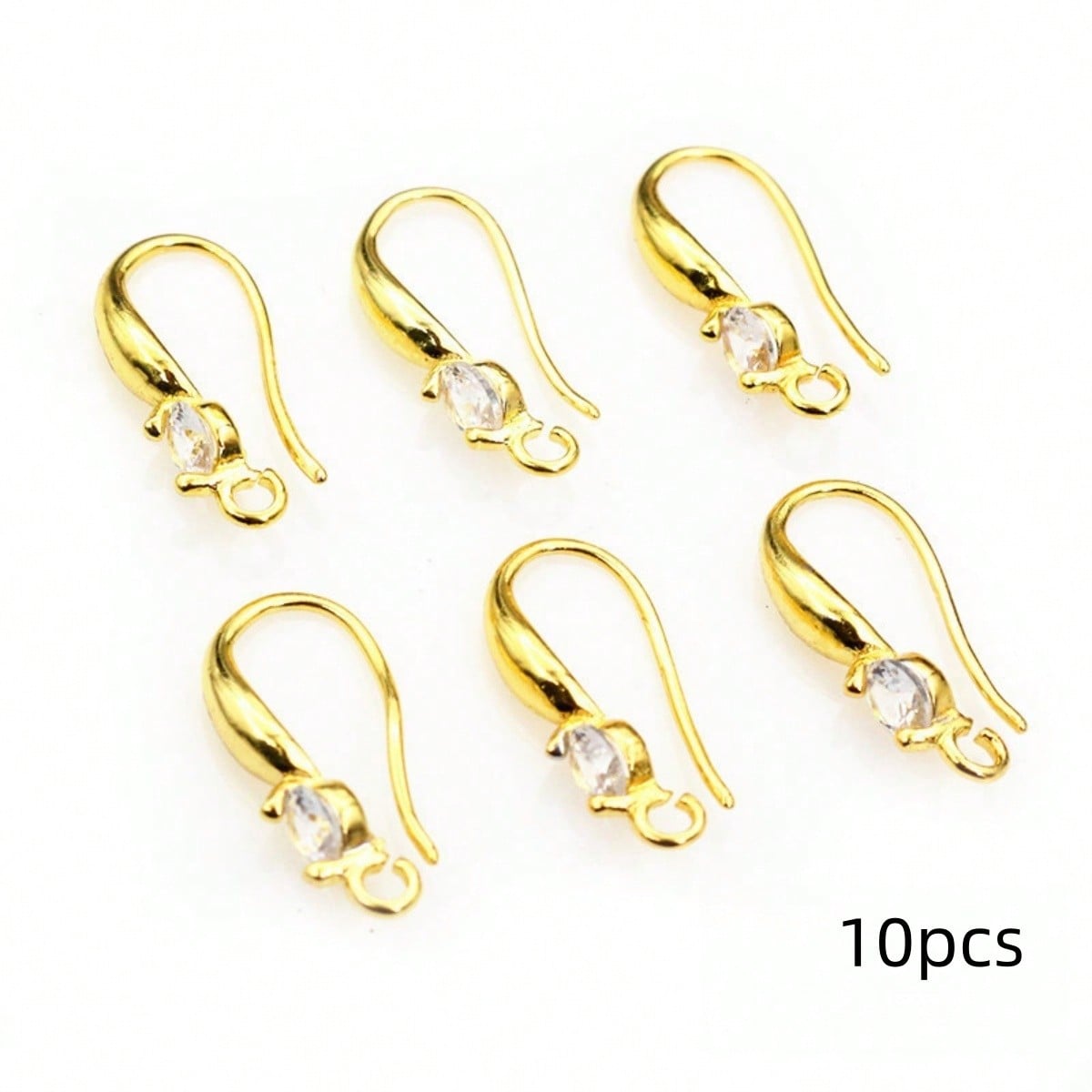TEMU 10pcs Pack Suitable For Making Earring Hooks - Elegant Pre-made Ear Wire Hooks With Ear Wires For Handmade Earrings, Dangle Hoops, Charms, Beads