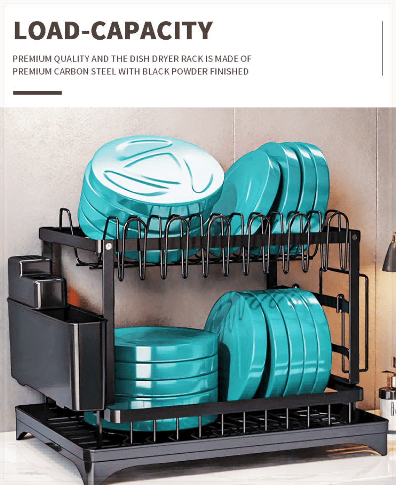 2025 heavy duty tall dish rack space saving tier Temu Mauritius