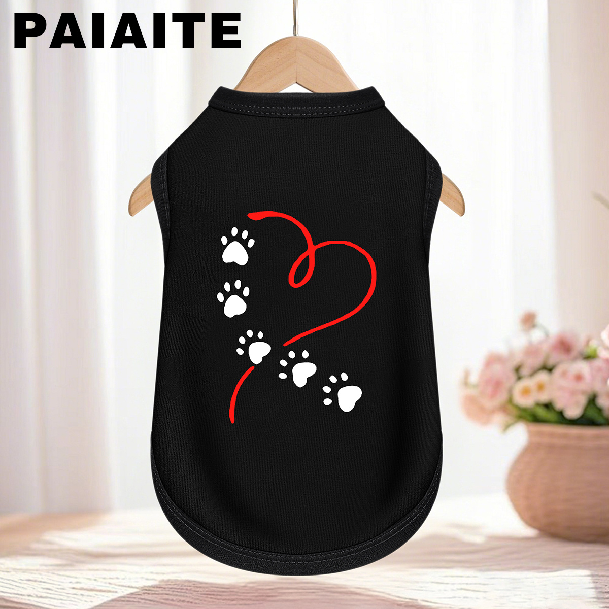 TEMU Tank Top For Dogs Without Sleeves: Stylish Pet Apparel Featuring Heart And