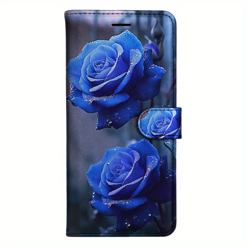 TEMU Phone Case: Rose Magnetic Flip Wallet Case With D Holder Stand For Iphone 5/6/6s/7/8/x/xs/xr/se2 2020/se3 2022/11/12/13/ Plus Pro Max