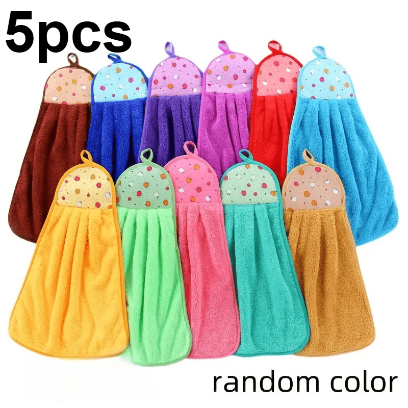 TEMU Random Color 5pcs,kitchen Towels Featuring A Modern Striped Design, Made From Non- Fabric, Resistant To Fading, Extremely Soft And Absorbent,