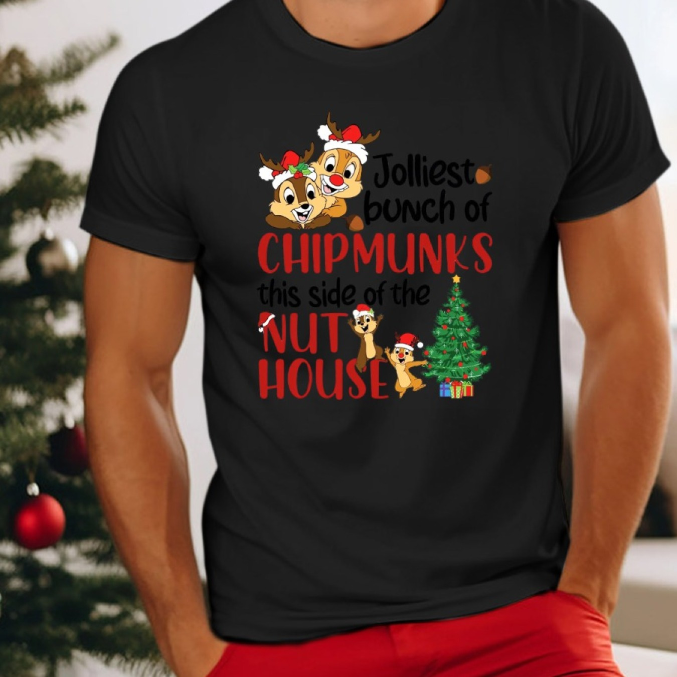 

And Christmas Tree , Round Sleeve, Tee Regular Fit T-, Top For Summer Clothing As