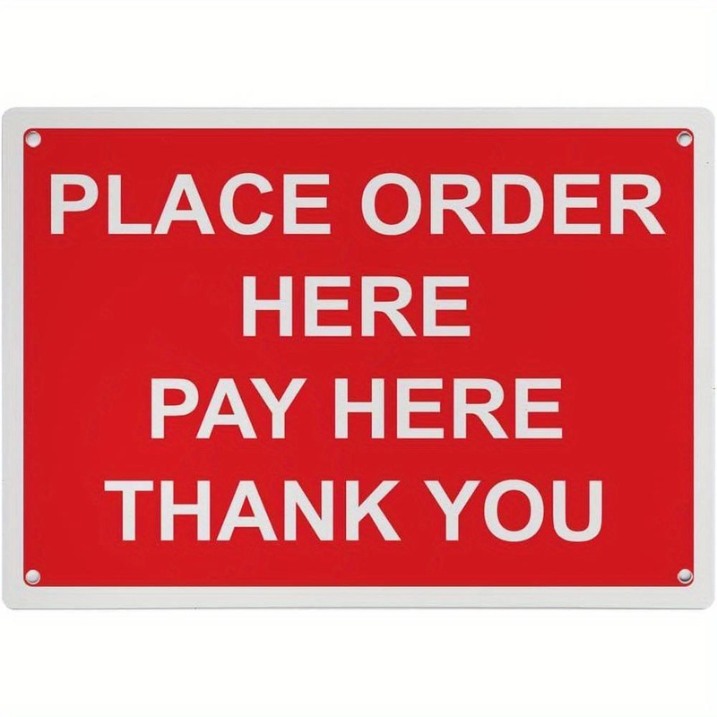 TEMU 2d Flat - 【2d Flat】 1pc Metal Wall Pay Here Thank You Industrial Metal 2d Flat Wall Sign For Retail Store 2d Flat Not 3d