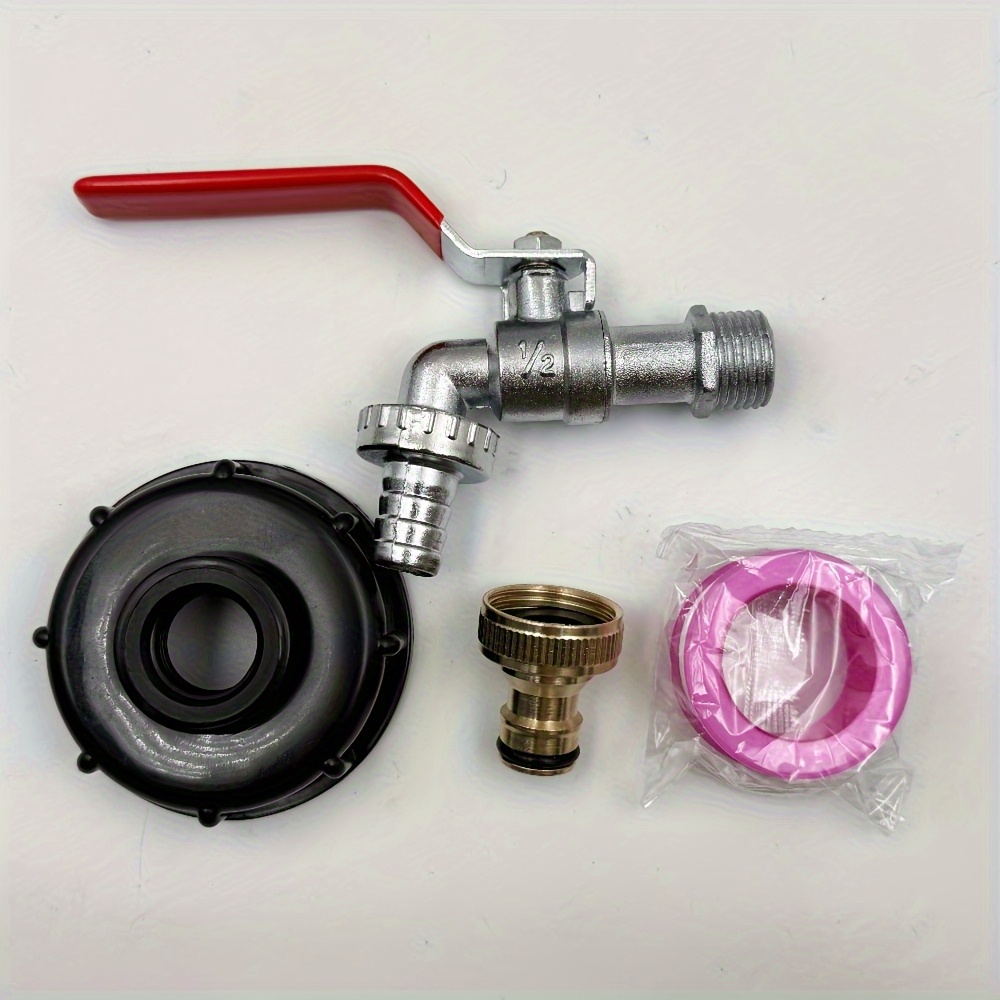 TEMU Adaptateur de vanne de sortie universel en métal pour cuve IBC avec cache - Connecteur durable de 3/4" pour récupérateurs d' et entretien de la