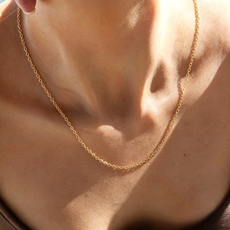 5pcs Unisex Stainless Steel Golden Cross Chains, Minimalist Set