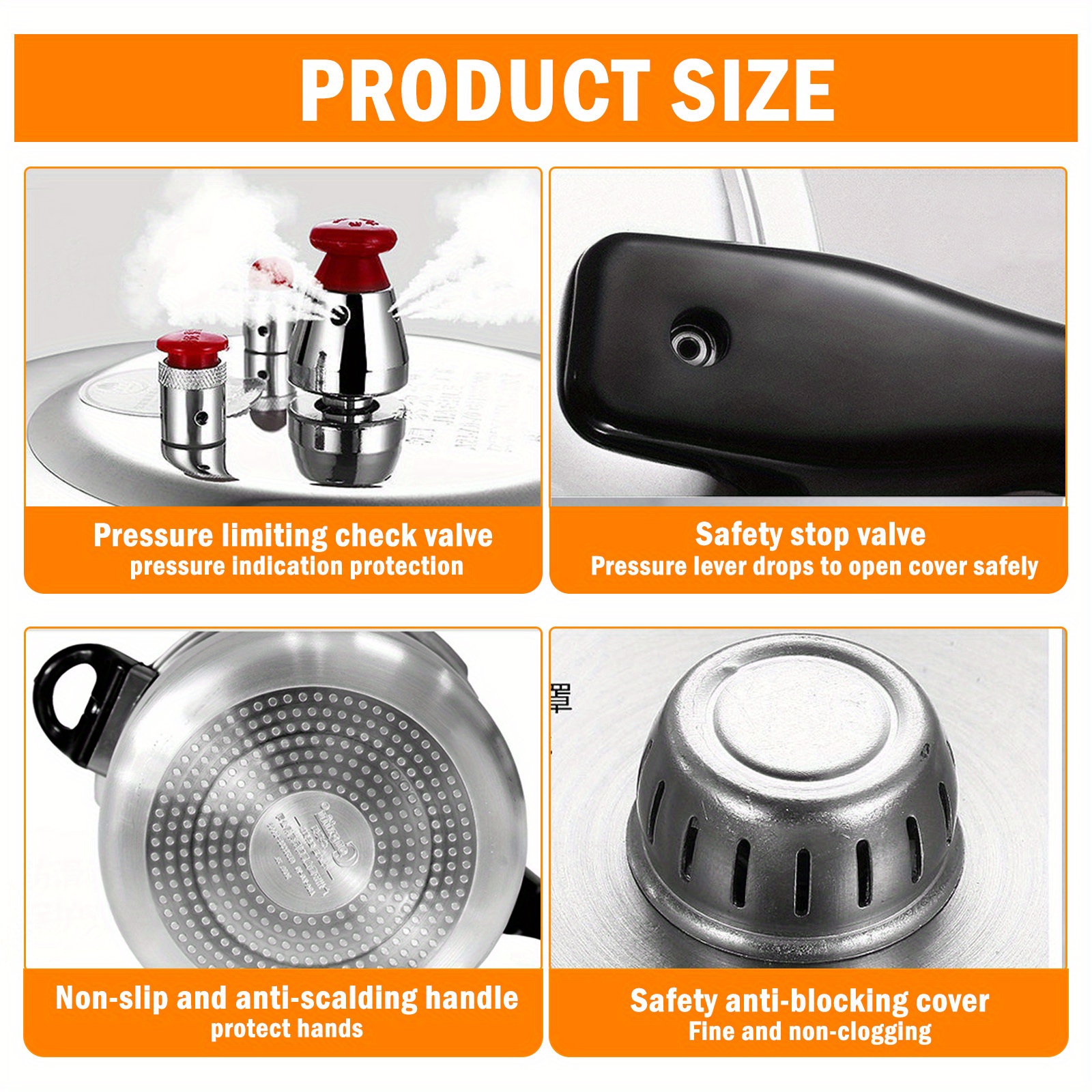 1pc aluminum quick cooking   and   suitable for   and soups   with a lid and steaming rack   holiday gifts such as christmas halloween etc suitable for induction cookers and gas stoves Product details 2