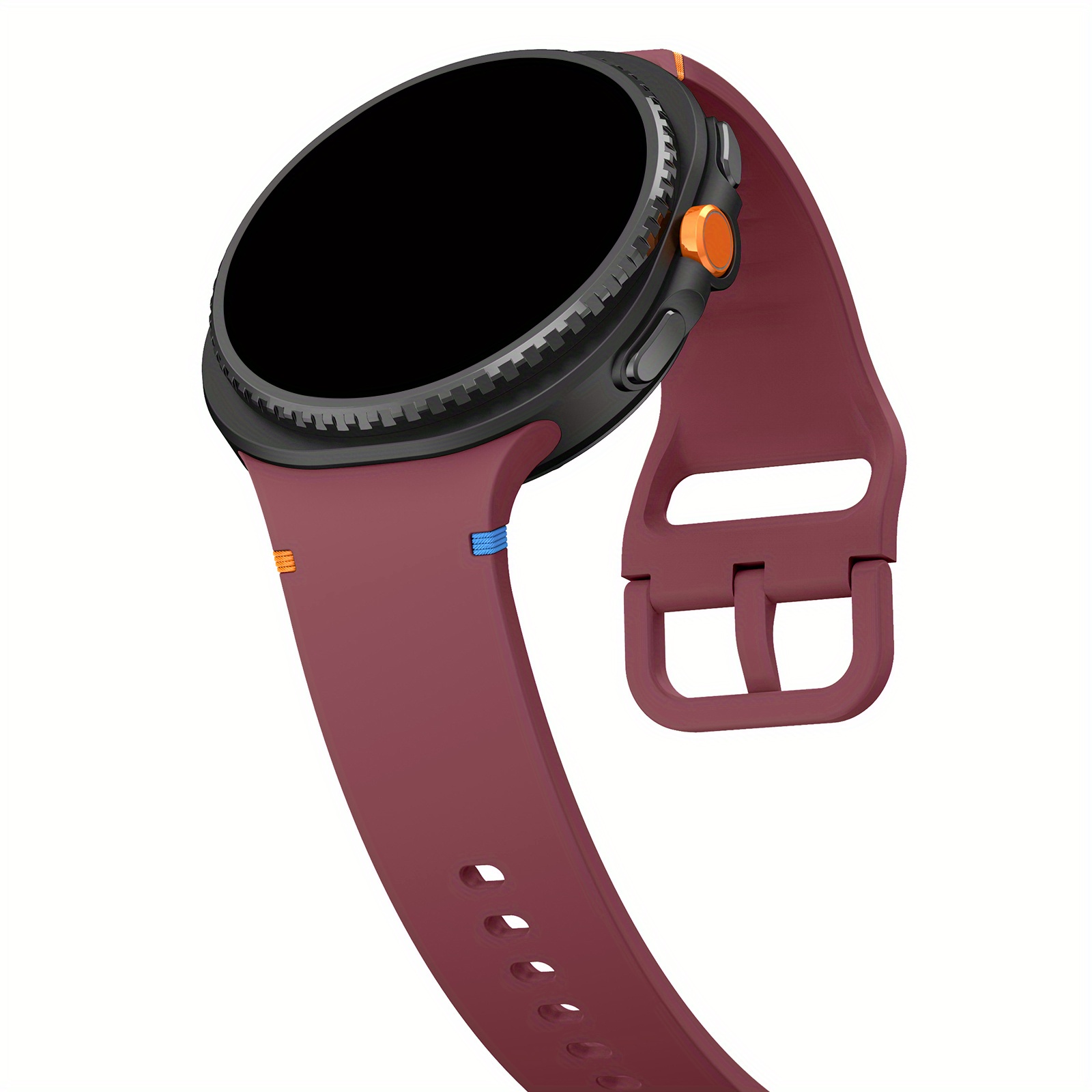 TEMU Compatible With Watch 8/9 40mm 44mm 46mm Flat Stitching Silicone Sports Watch Strap, Quick-release Design, Non-slip And Durable, , Men And Women