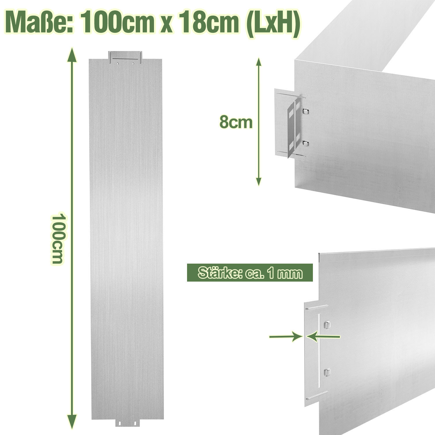 E-shop Rasenbegrenzung 5-10m, Palisaden Metallwaren, Pflanzbeetbegrenzung, Mäherkante, Schneckenschutz, verzinkte Rolle, Wurzelsperre Metall,