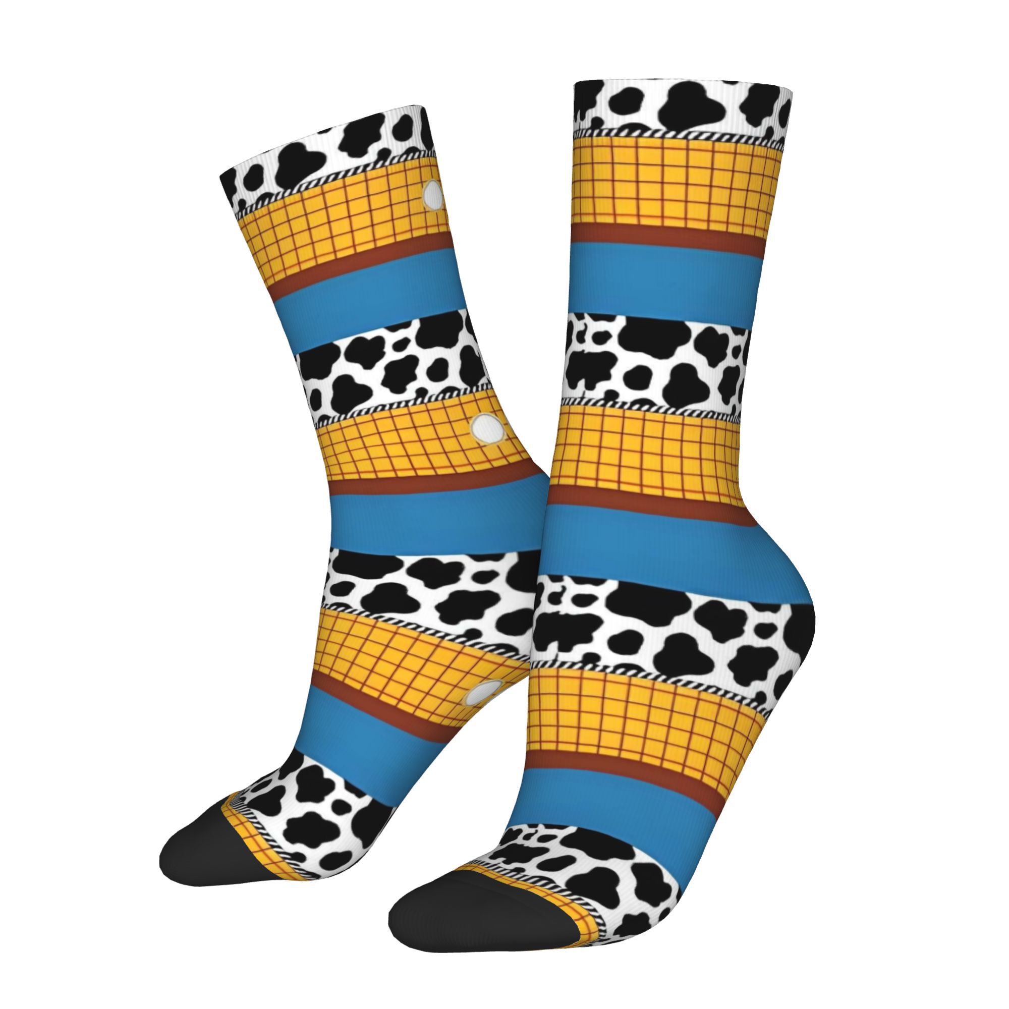 TEMU 1-pair Men' -themed Socks - Full-body Logos/ Prints, Breathable Polyester, Comfortable Casual Wear Suitable For Gifts, Novelty Gift Idea For