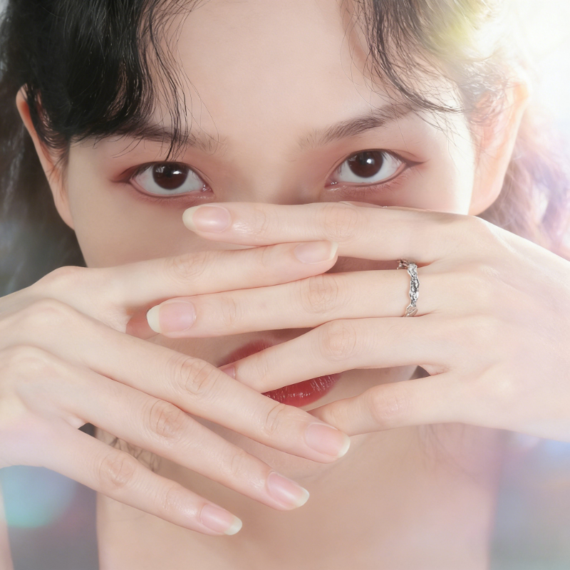 MUOTI Distressed Texture Ring, Minimalist Retro Style