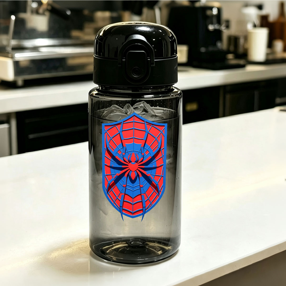 TEMU Gourde/Gobelet en Plastique Personnalisable avec Nom, 500 ml, Imprimé Motif Araignée, -Fuite et Portable pour Étudiants, Convient pour Voyage,