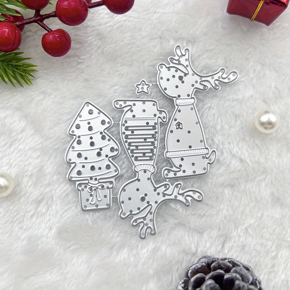 

Christmas Reindeer & Metal Cutting Die - Diy Card Making, Scrapbooking & Crafts