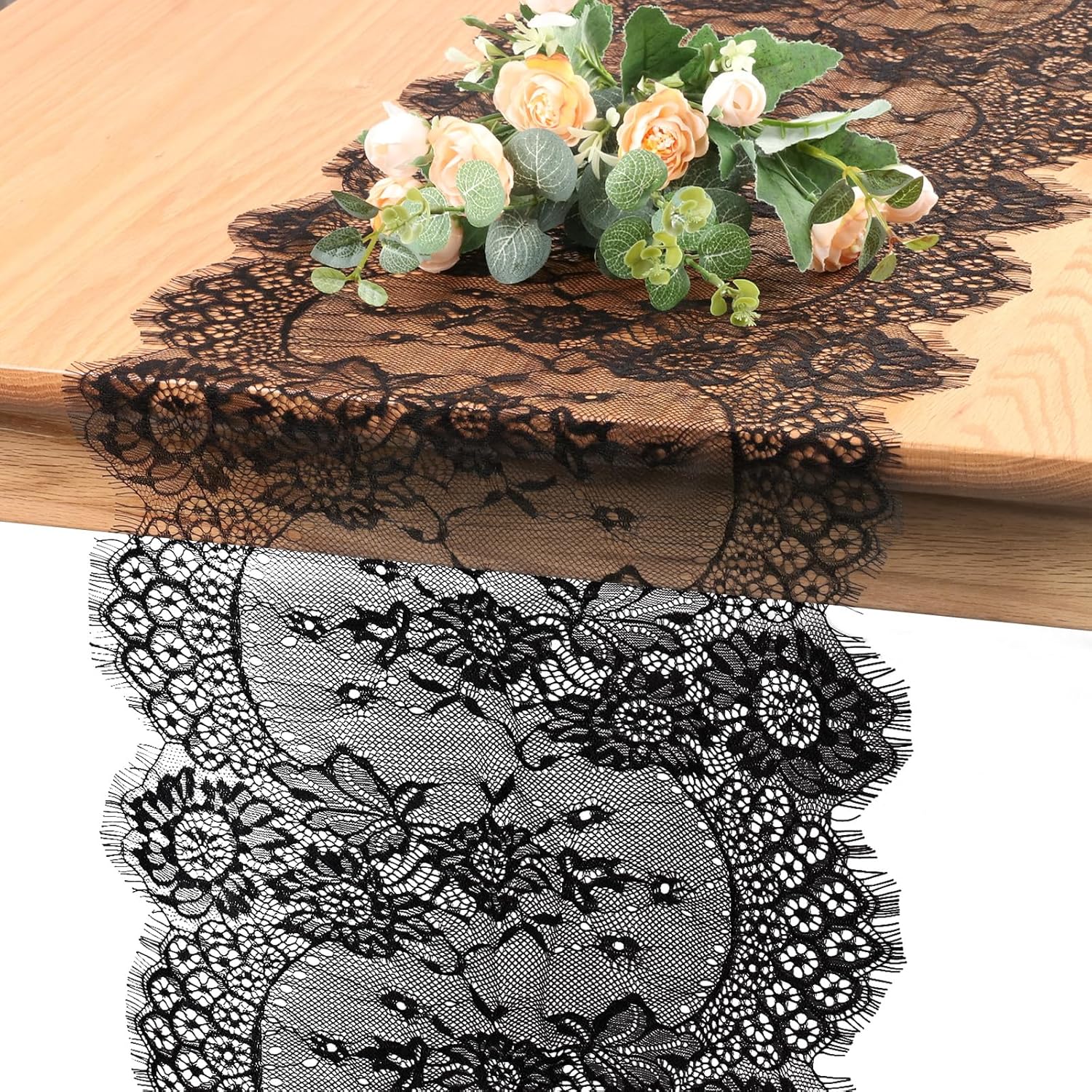 TEMU 1pc Lace Table Runners 14 X 120 Inch Vintage Table Runner For Wedding Bridal Shower Baby Shower Party Table Decoration Embroidered Boho Table