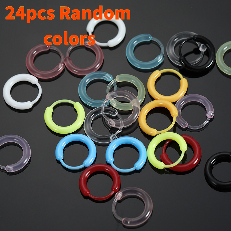 TEMU 24pcs Of Random Resin Earrings- Simple And , Suitable For Everyday Casual Wear And Party Wear. An Ideal Christmas Gift For Women And A