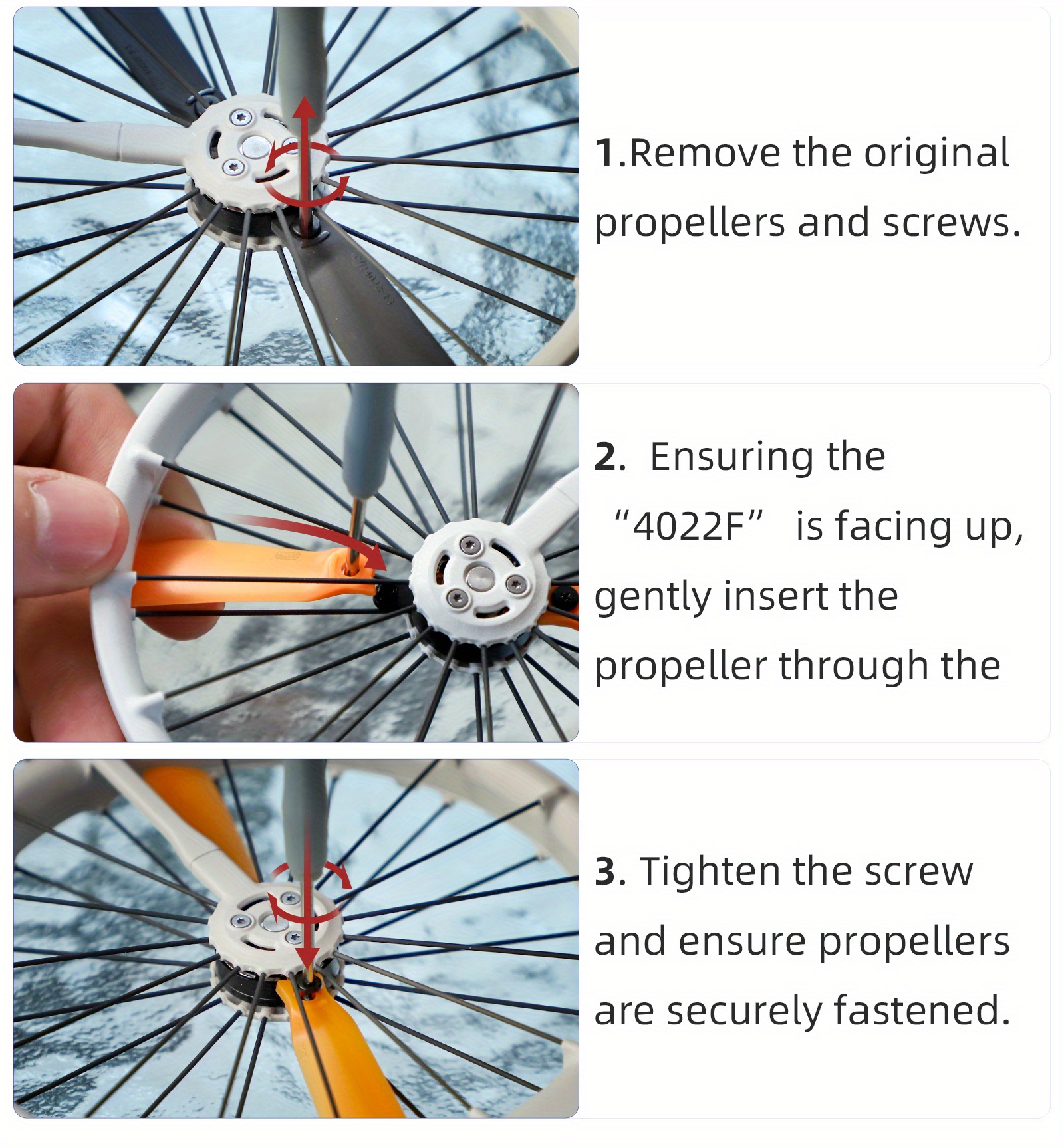 set of 8 colorful propellers designed for the dji flip 4022f lightweight wing propellers suitable for dji flip   accessories details 8