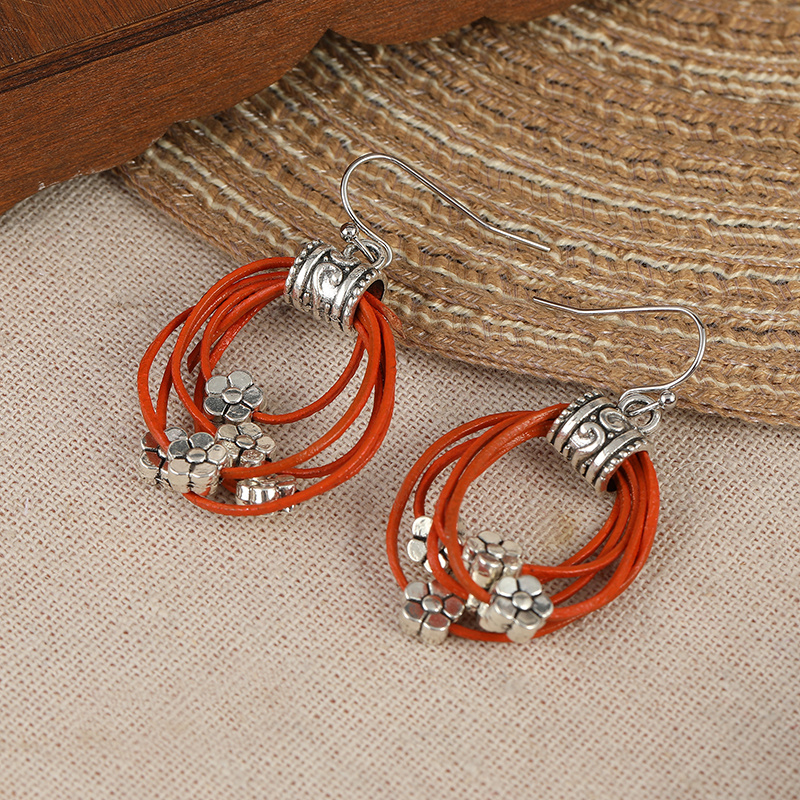 Image of Bohemian Red Rope Statement Earrings: Horde-style Jewelry For Women, Banquets & Evening Parties