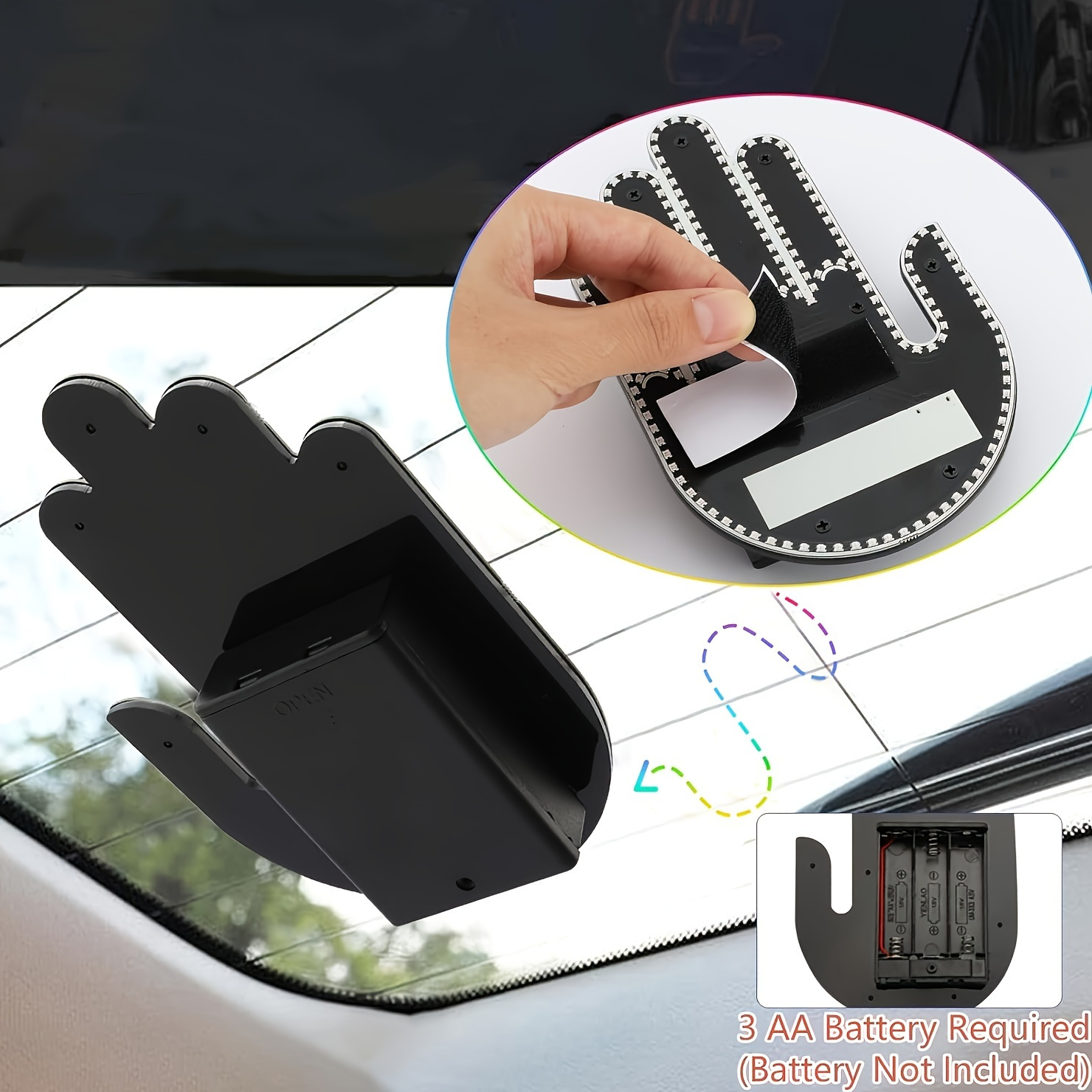 led gesture hand light with remote control high brightness neon accent light for cars battery powered light with three   non rechargeable aaa fits   vehicles 8