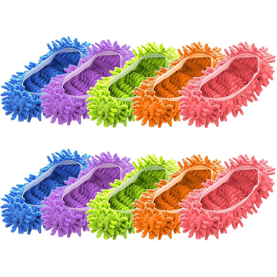 E-shop 10 Stück Mop-Slipper in 5 Paaren, entwickelt für die Reinigung von Böden. Diese Mikrofaser-Mop-Slipper sind waschbar und wiederverwendbar und