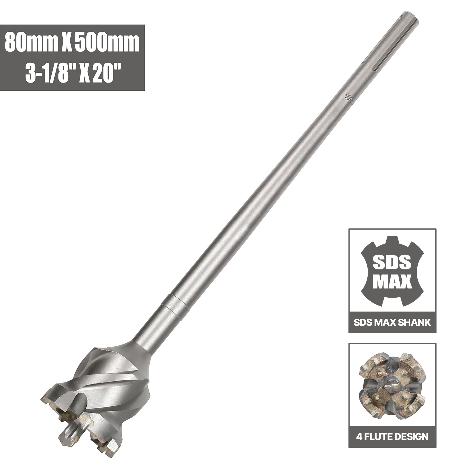 35-80mm Carbide Electric Hollow Core Drill Bit With A 500mm Shank For Cement, Stone, And Concrete Walls, Suitable For Air Conditioners