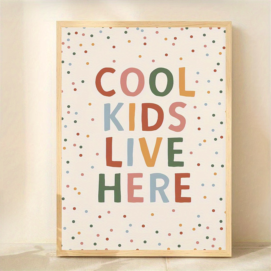 E-shop 2D Flat, 2D Flat, 1 Stück, Ungerahmt, 12X16 Zoll, Cool Kids Live Here, Kunstdruck, Illustrationen für stylische Jungenzimmer, Wandkunst, Bunte