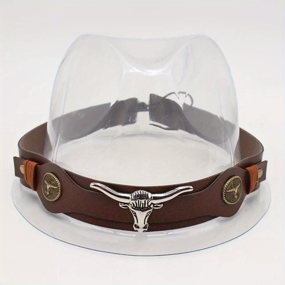 Image of Wide Brim Western Cowboy Hat Decorative Shoelace (hat Not Included), Adjustable Pu Decorative Shoelace, Unisex Vintage Style Outdoor Panama Hat Accessory, Cowboy Accessory