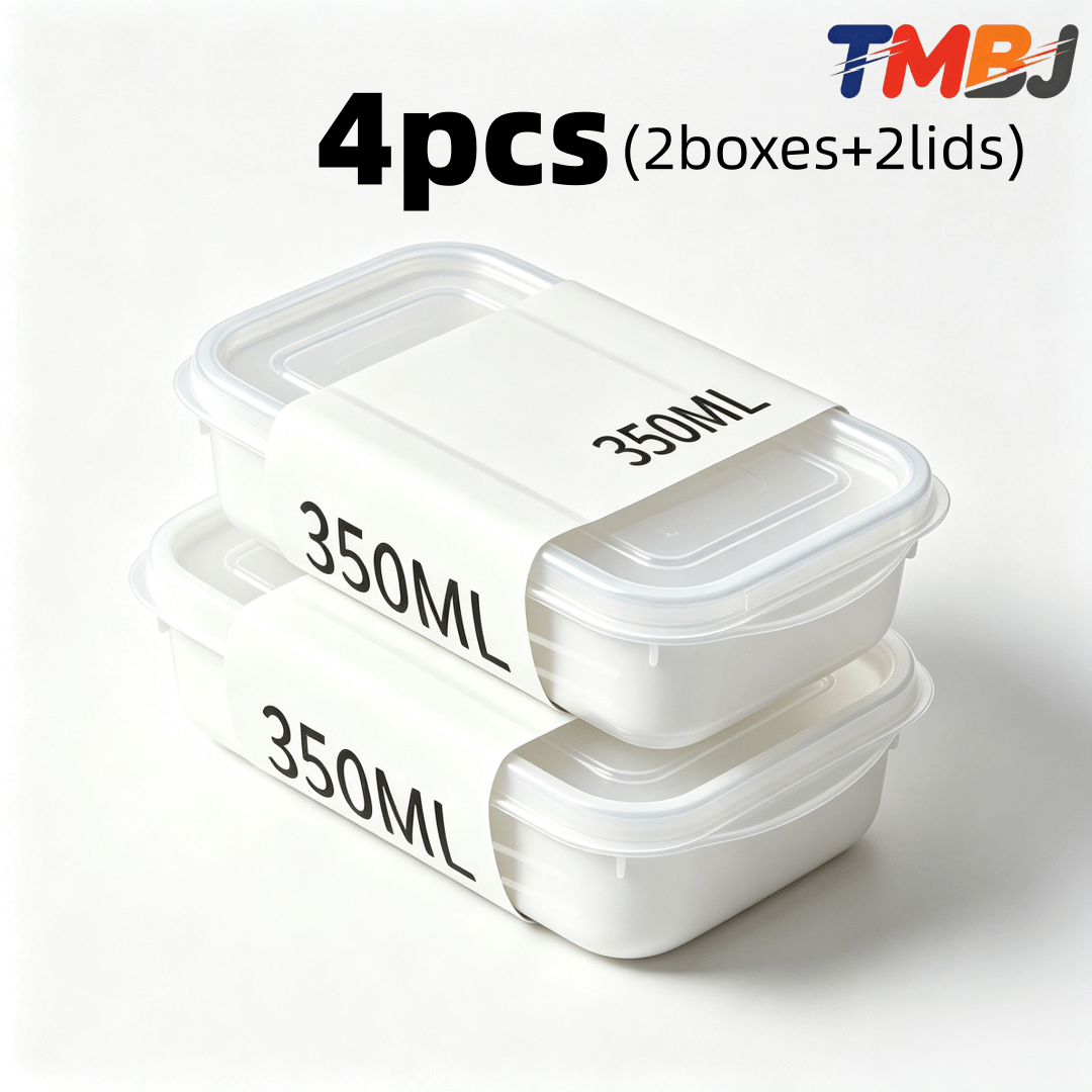 TEMU 4pcs Reusable Food Storage Container Set, 2 Bento Boxes With Lids   2 Lids, Lunch Box -keeping Container Set, Food-grade Refrigerator Storage