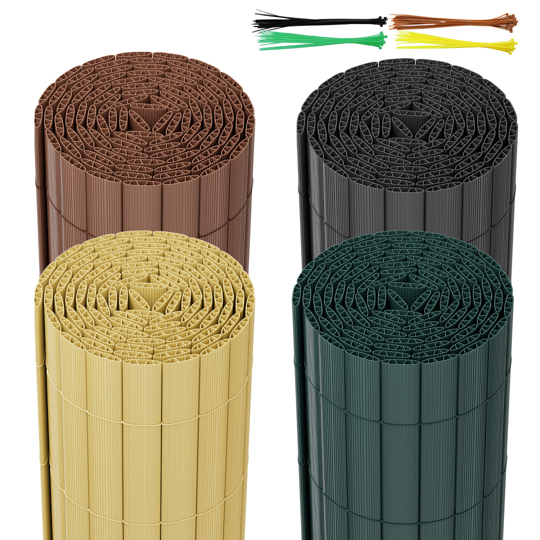 【2d plat】 [2d plat] tapis décran dintimité en pvc, clôture dintimité, revêtement de balcon, clôture dintimité en pvc, opaque,  , bambou, vert, marron