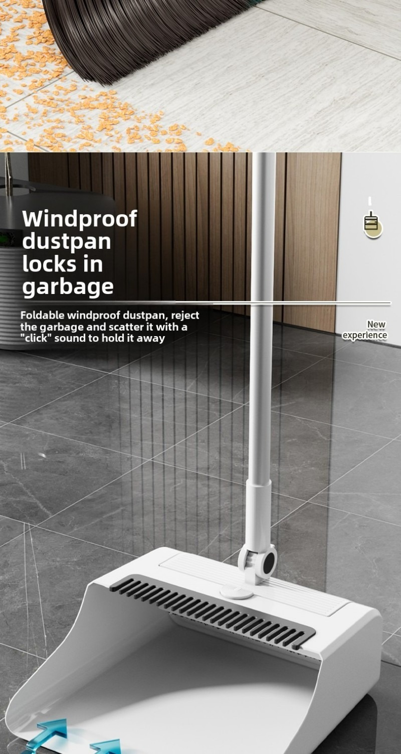 3-in-1 heavy-duty ergonomic floor cleaning system with long handle - heavy-duty broom,   set with ergonomic grip -   for hardwood, tile, vinyl,   floors - ideal for home, office, kitchen, bathroom, living room - space-saving storage - ideal for elderly & heavy cleaning tasks -   floor cleaning kit with durable construction & easy-to- , broom for floor cleaning, carpet sweeper, floor sweepers Product details 8