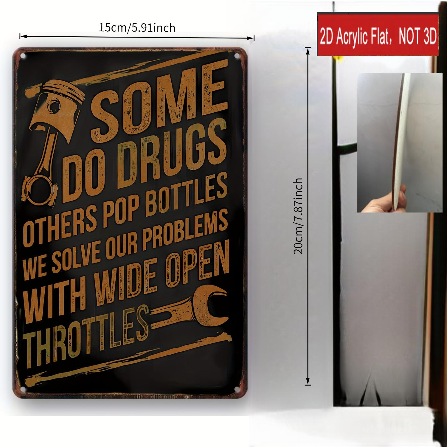 TEMU 2d Flat - A Wooden Sign Featuring A Vintage Motorcycle Theme For A 2d Plane, With Humorous Quotes From , Perfect For Wall Art, Rustic Garage