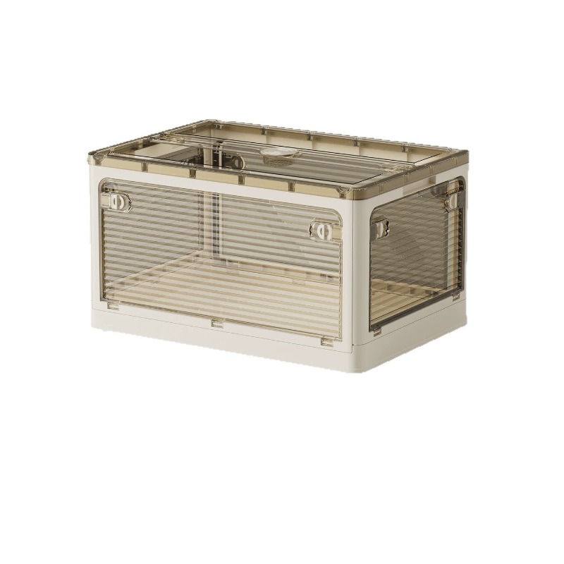 TEMU Transparent And Foldable Multifunctional Household Storage Box, Suitable For Clothing, Blankets, And Snacks. Plastic Transparent Storage Cabinet