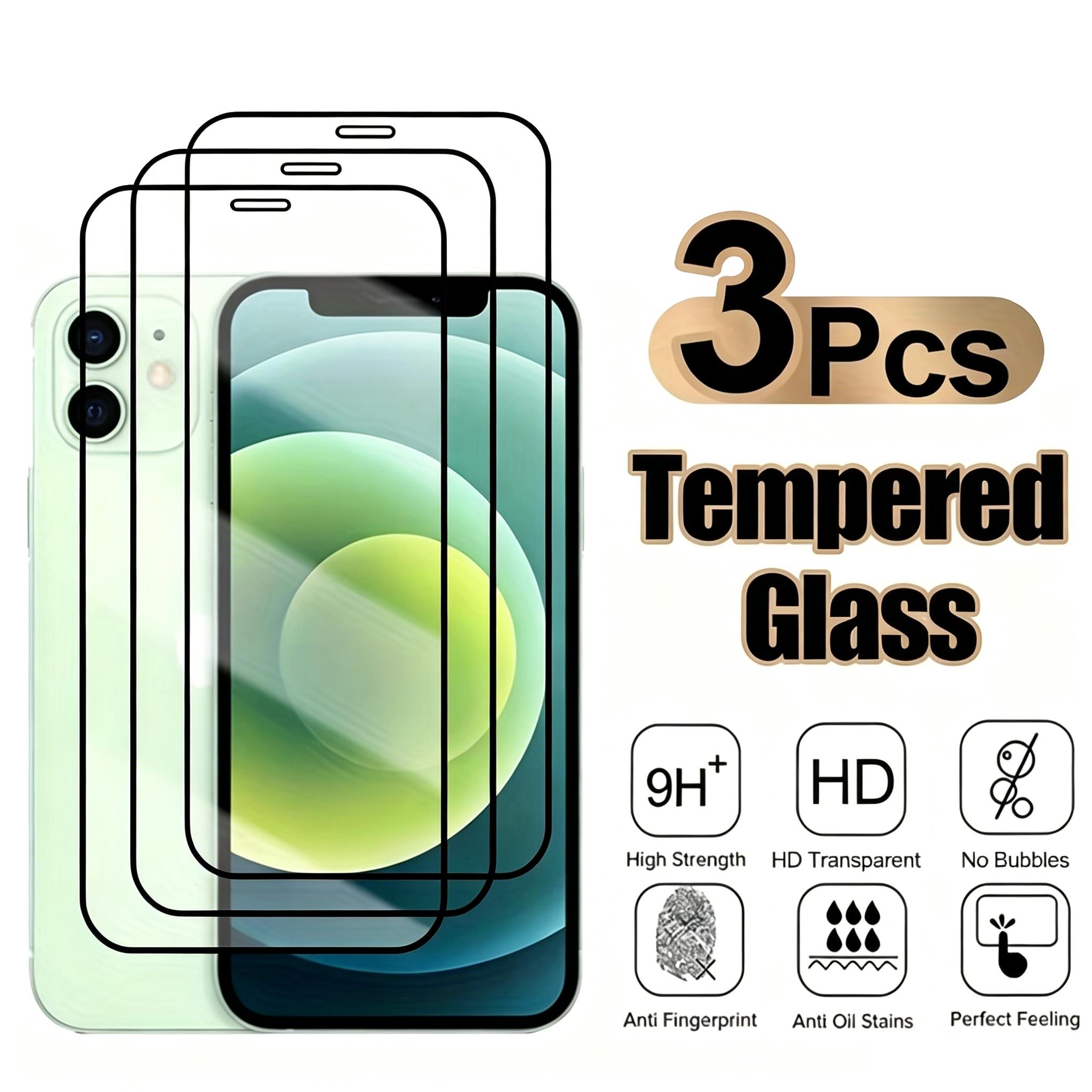 3- Full Coverage Tempered Glass Screen Protector For Iphone 17 16 15 14 13 12 11 Pro Max Xr X Xs Air, Anti-scratch Anti-fingerprint, Alcohol Wipes Included