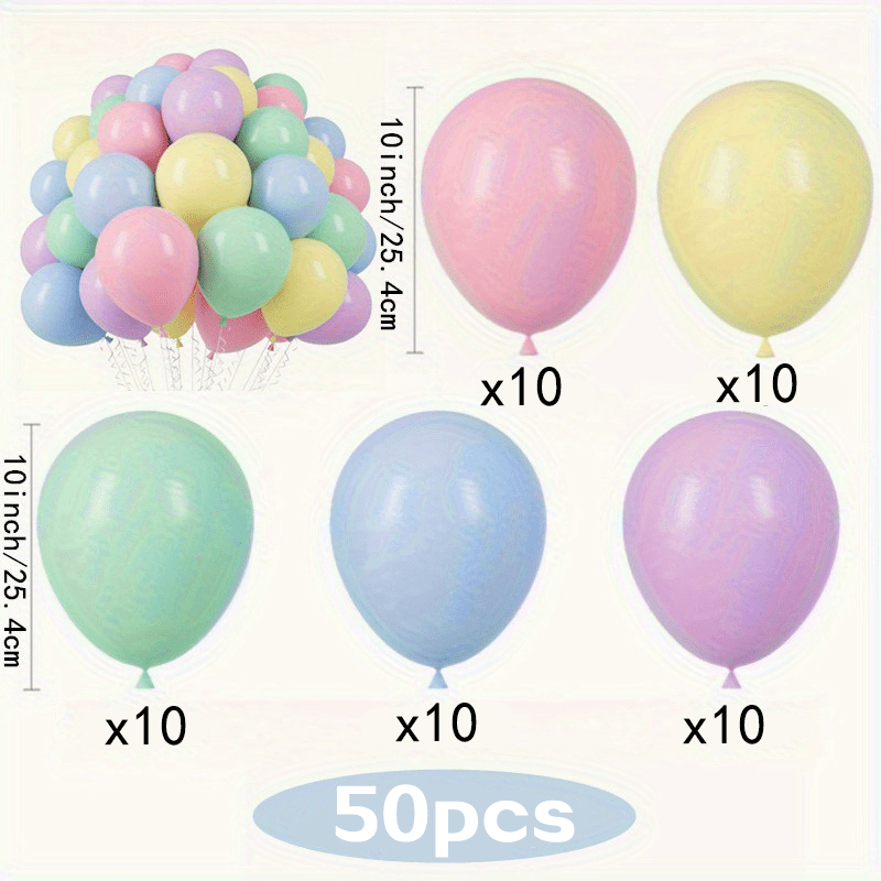 TEMU Set da 50 palloncini colorati in lattice - Ideali per decorare sia interni che esterni, adatti per feste, celebrazioni e speciali - Opzioni di