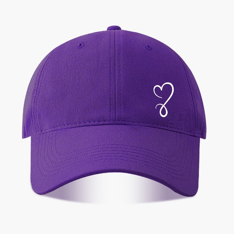 TEMU Unisex Baseball With Simple Heart Print Design, Stylish Duckbill Suitable For Daily Casual Wear And Outdoor Activities, Versatile Hat