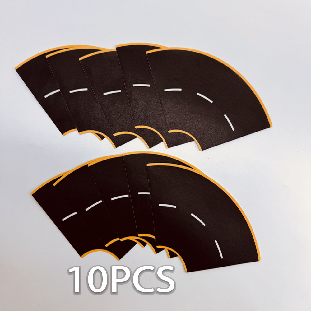 TEMU 10pcs Curve Simulation Stickers. Combined Into Race Tracks Or , Simulation Of City Or Racing Routes