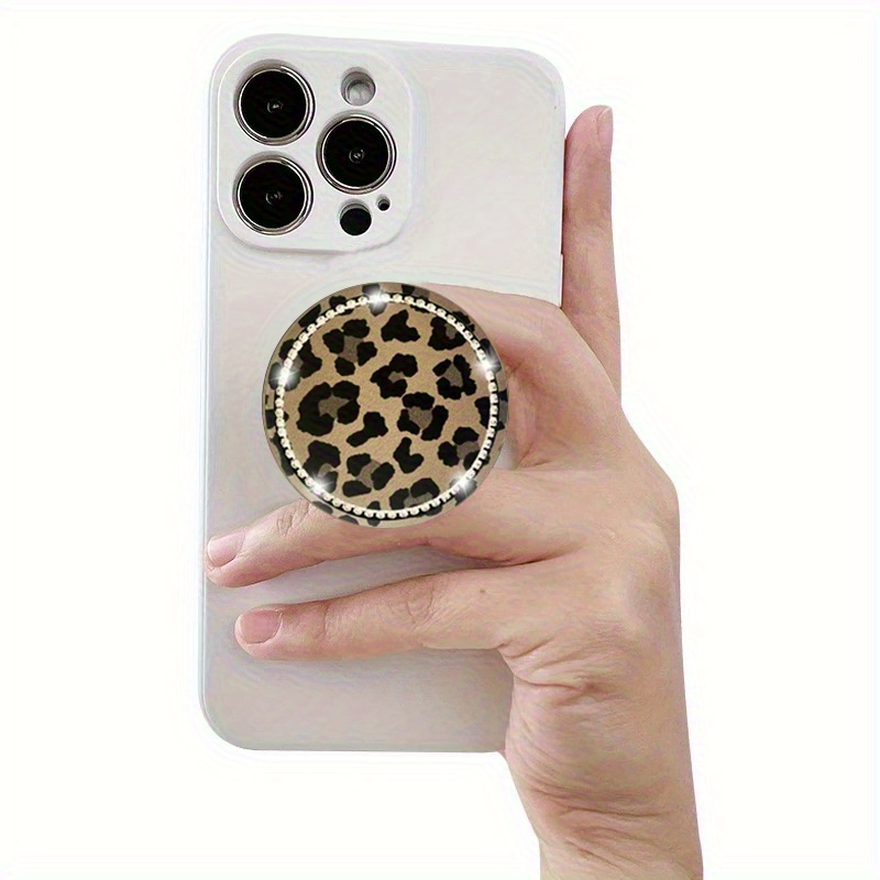 Leopard Mobile Phone Grip -pack, Adjustable And Rotatable Abs Expandable Universal Smartphone Holder - Quirky Skeleton Design, Easy Handling And Secure Installation